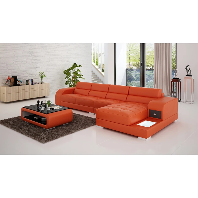Modern lazy boy leather recliner sectional sofa with