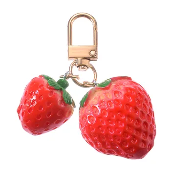 

New Cute Girl Heart Strawberry Bell Key Ring Fairy Bag Pendant Creative Gift Car Ornament Key Pendant Jewelry