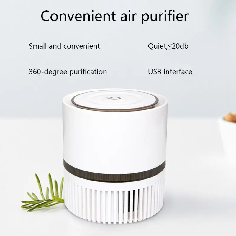 

Portable Air Purifier for Home Office Desktop Very Silent Negative Ion Mini Filter