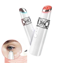 Массажный ролик для глаз, массажер для лица, ручка для удаления темных кругов, для губ, для устранения припухлостей, облегчение напряжения, зарядка от USB