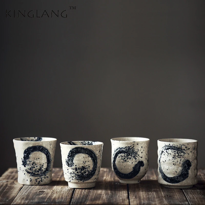 

1pcs KINGLANG Japanese Style Tea Cup Ceramic Hand-painted Korean Kungfu Teacup Water Cup