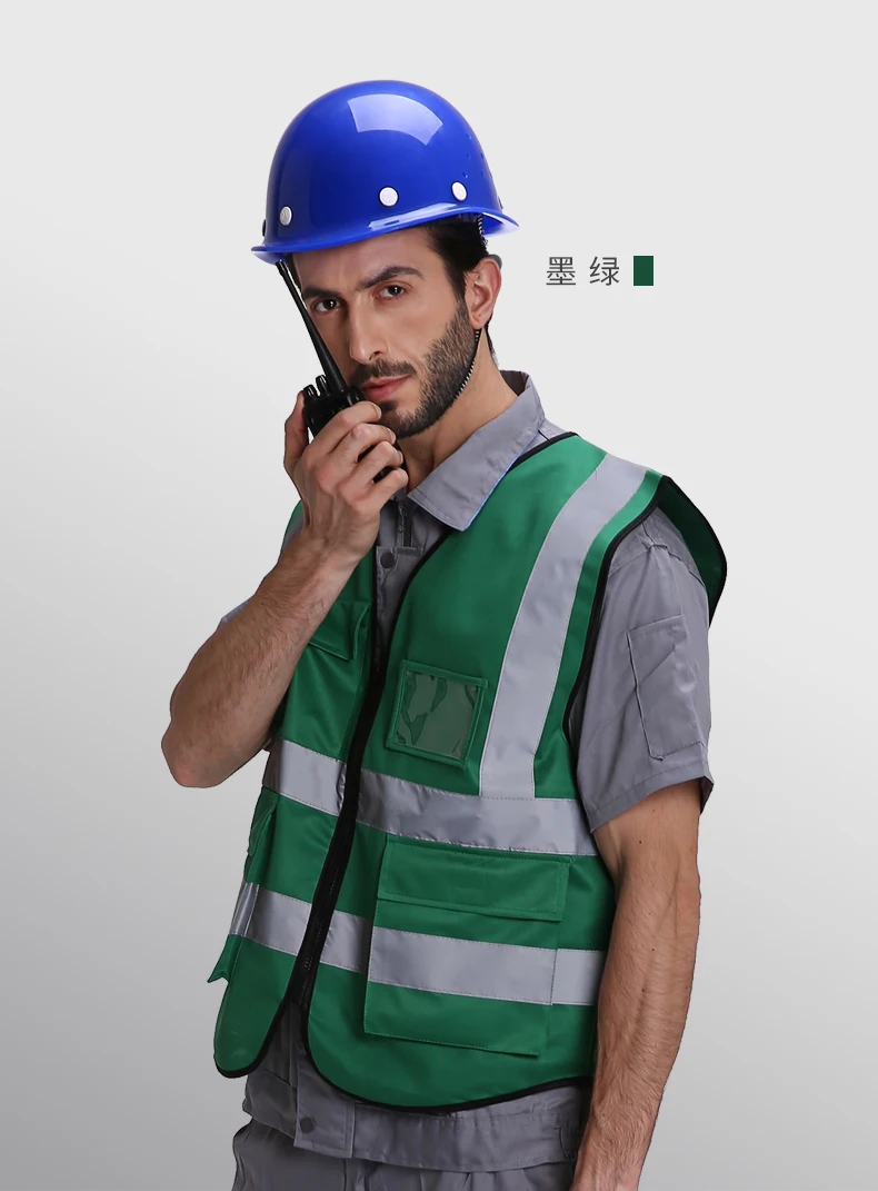 Печать логотипа высокая видимость светоотражающий жилет рабочая одежда мотоцикл Велоспорт Спорт на открытом воздухе Светоотражающая одежда безопасности - Цвет: Зеленый