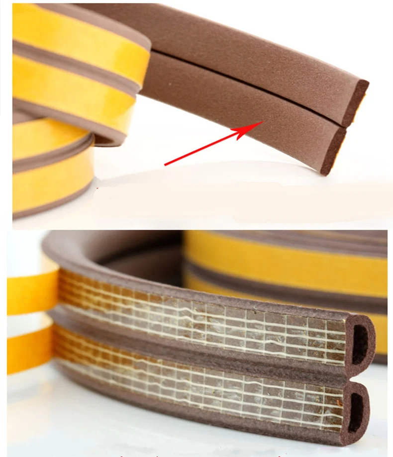 5 M Double Layer Self-adhesive Window Seals Acoustic Foam Dustproof Door Tape Foam Rubber for Window Windproof Sealing Strip