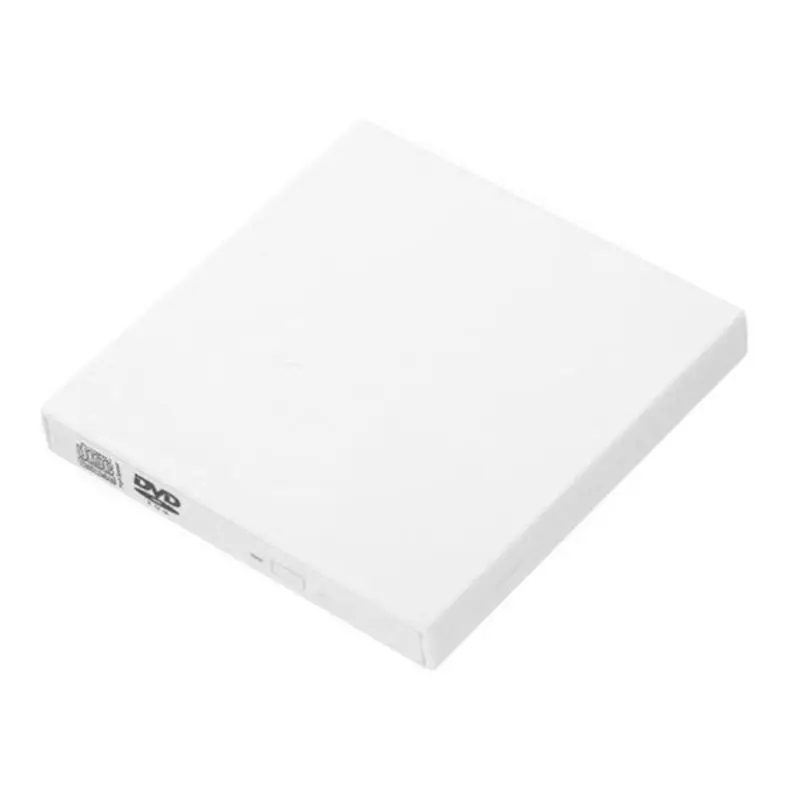 Белый USB внешний DVD привод Карманный ультра тонкий Слот-в плеер привод писатель для ПК A5YA - Цвет: Белый
