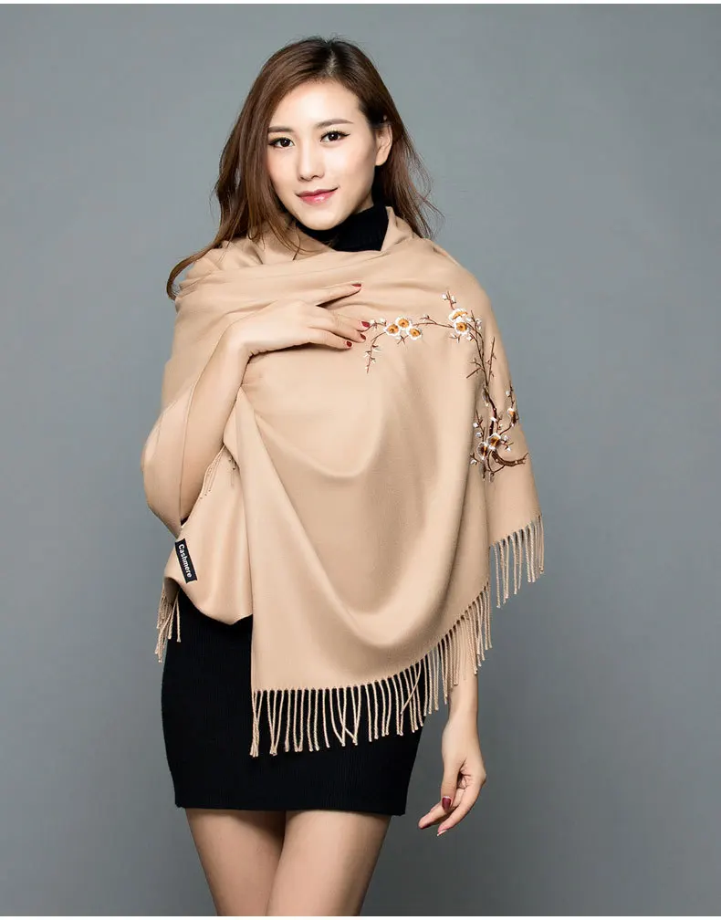 Style 4 Осень-зима теплое пальто из искусственного кашемира негабаритных пашмины для Новинки для женщин клюшки для гольфа вышивка шарф печатных для женщин длинные Стиль - Цвет: Style 4