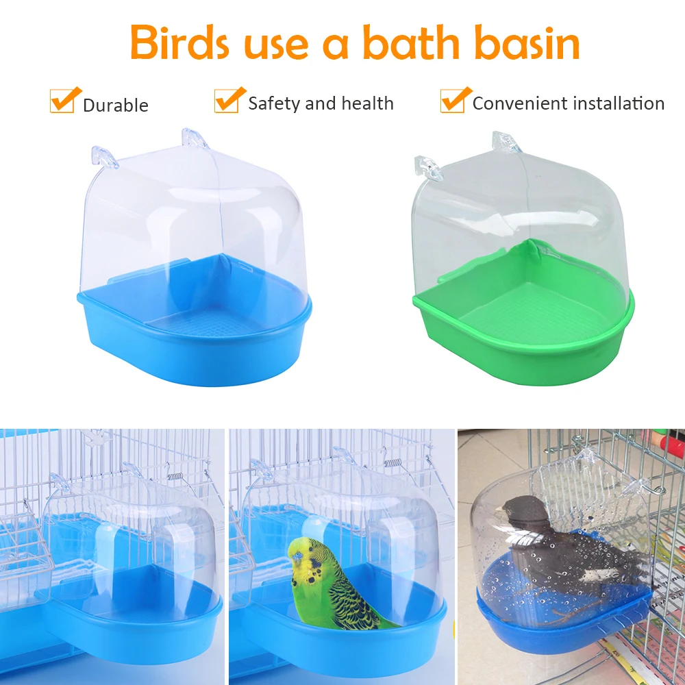 Пластиковая Ванна для птицы, водяная ванна, душевая коробка, ванна, попугай для попугая, для попугая, для птицы, птицы, клетка для домашних животных, подвесная миска, попугай, товары для домашних животных