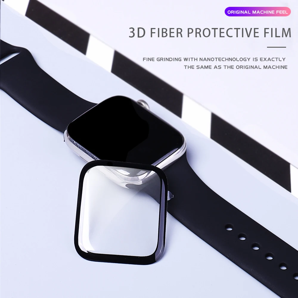 38 мм 42 мм мембрана из стекловолокна для Apple Watch 3 2 1 относится к iwatch 5 4 серии 40 мм 44 мм 3D закругленные края HD закаленная пленка