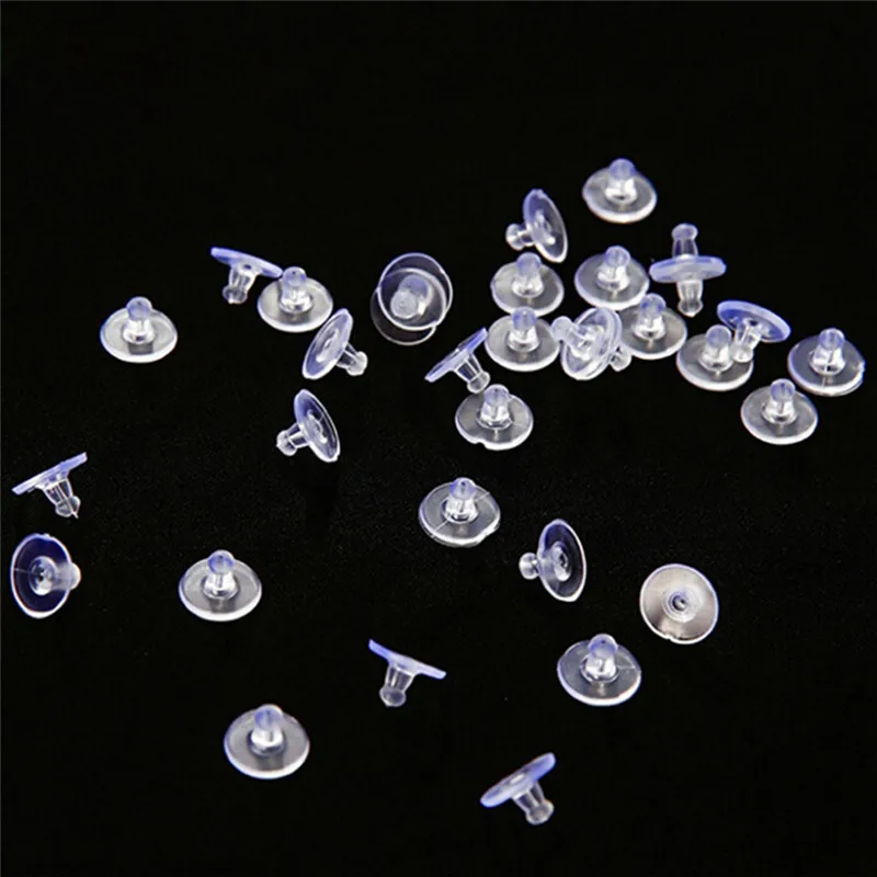 50PCS Holders Stoppers Soft Nut Silicone Heavy Duty Rubber Earring Backs Sleeves Wholesale