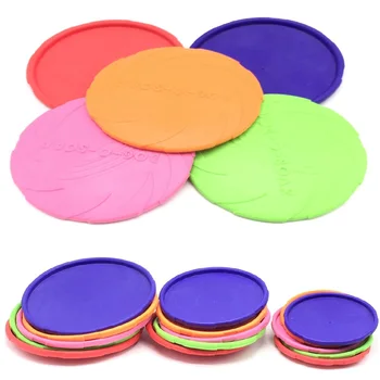 

Dog Flying Disc Soft Flexible Rubber Fun Floating Foldable Flyer Disc Dog Flying Saucer Toys Interactive Play Exercising Molars