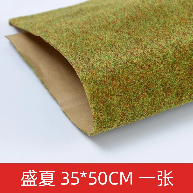 מזרנית דשא סטטית בקנה מידה HO בגודל 1:87 בגודל 35x50 סנטימטר לדשא מיניאטורי ריאליסטי לדגם רכבת רכבת תכנון חווה נוף דיורמה ירוקה טורף