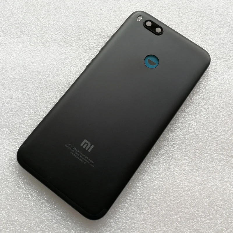 Для Xiaomi Mi A1 Крышка батарейного отсека задняя дверь Чехол для задней части телефона+ Кнопка громкости питания+ Sim лоток для Xiaomi Mi 5x A1 Крышка батарейного отсека - Цвет: Черный