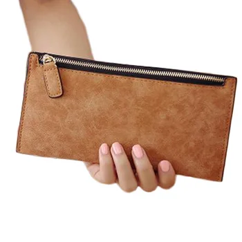 

Women Wallets Long PU Leather Long Wallet Female Zipper Slim Clutch Ladies Wristlet Ultra Thin Mobile Phone Bag Coin Purse