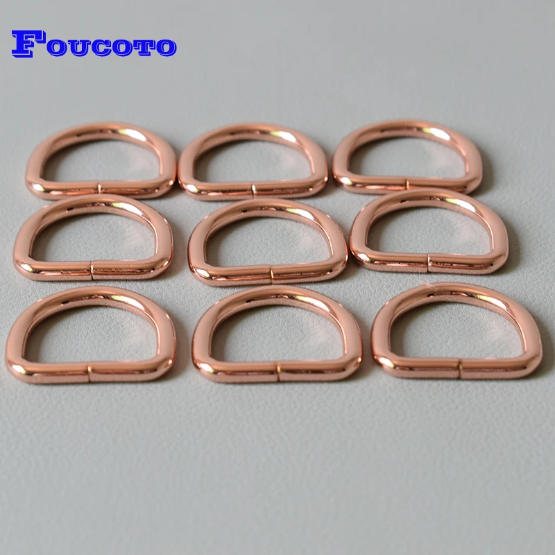 

100Pcs/Lot High Quality Plated Metal D Rings For Pet Collar 1Inch(25mm)Webbing Strap Leather Craft Bag Sewing Parts Accessories
