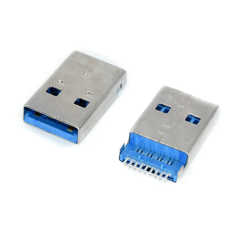 10 шт./лот USB 3,0 Тип-A входящий штекер 9 контактный разъем SMT SMD 2 Pin DIP монтаж печатных плат для штепсельной вилки