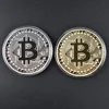 1PC Gold Plated Bitcoin Coin BTC Bit Art Physical Metal Collectible Coin for gift with plastic case ► Photo 1/5