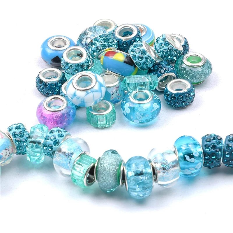 10Pcs Large Hole European for Jewelry Making Craft Charm Beads Spacer Beads Bulk Copper Core Jewelry|Beads| - AliExpress