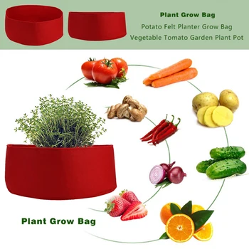 

DIY Potatoes Grow Plant Bag Tomato Vegetable Container Planter Non-woven Fabric Easily Carrying Eco-friendly Tool