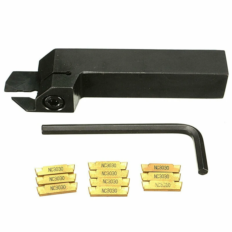 

MGEHR1616-2 External Grooving Turning Lathe Bar Tool Holder with 10PCS MGMN200-G Inserts Set