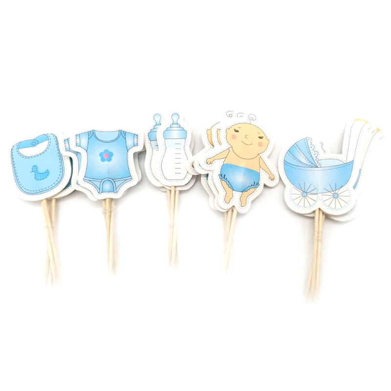 Baby Shower Decorate Birthday Party Kids Favors Baby Clothes Carriage Bottle Boy Girl Cupcake Cake Toppers cake topper cake toppers cake decorations birthday party supplies party decorations cupcake supplies 24pcs/lot