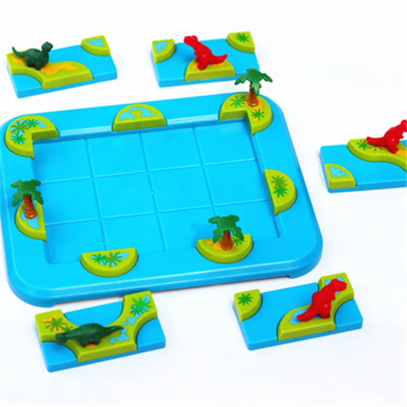 80 Challenges Improve Kids' Thinking Ability Dinosaur On The Island Smart Montessori Family Party Interactive Toys For Children
