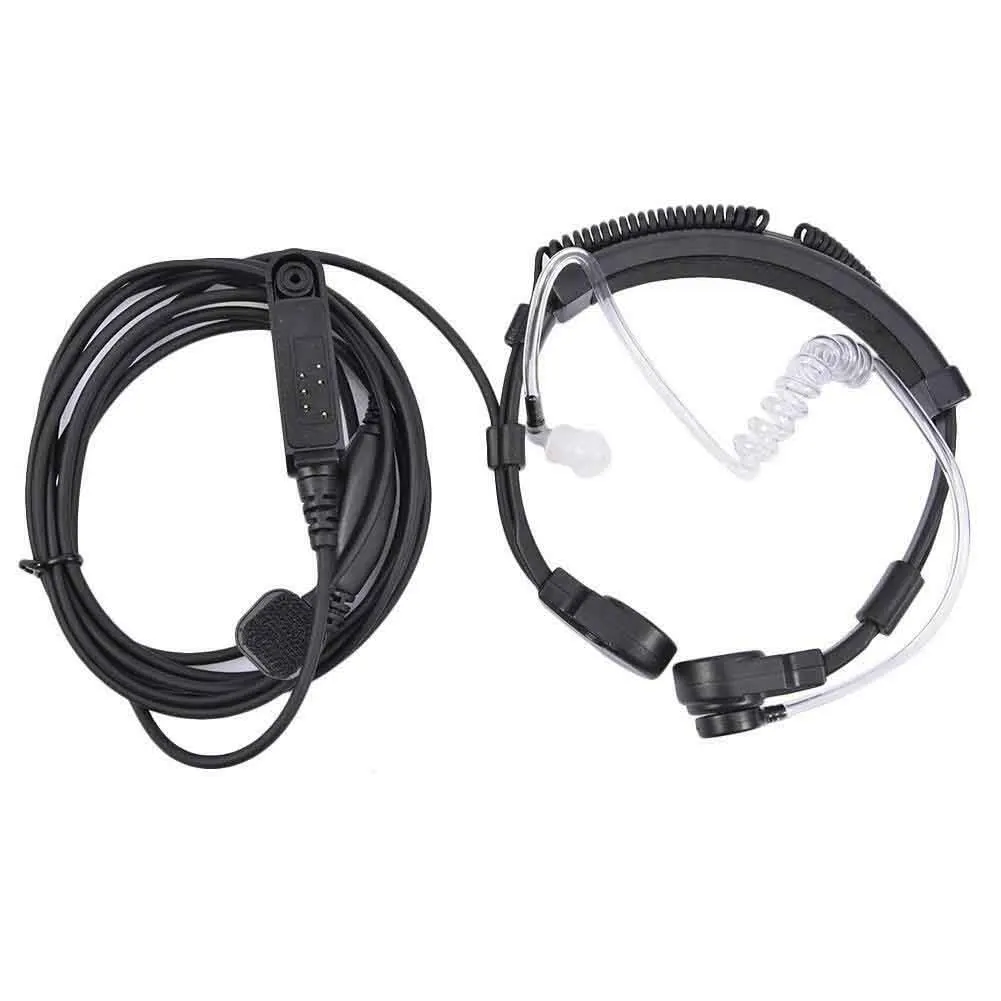 Hands-free горла микрофон PTT Портативный Воздушный Акустическая трубка Walkie Talkie наушники выдвижной радио водонепроницаемый для Baofeng A58 UV-9R