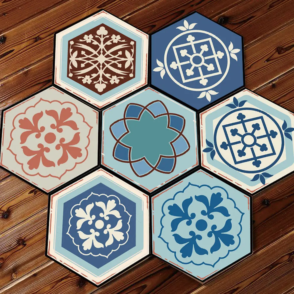 

3D Waterproof Bathroom Wall Sticker Small Fesh Style Floor Sticker Hallway Non-slip Floor Stickers Wearable Wall Stickers 10 Set