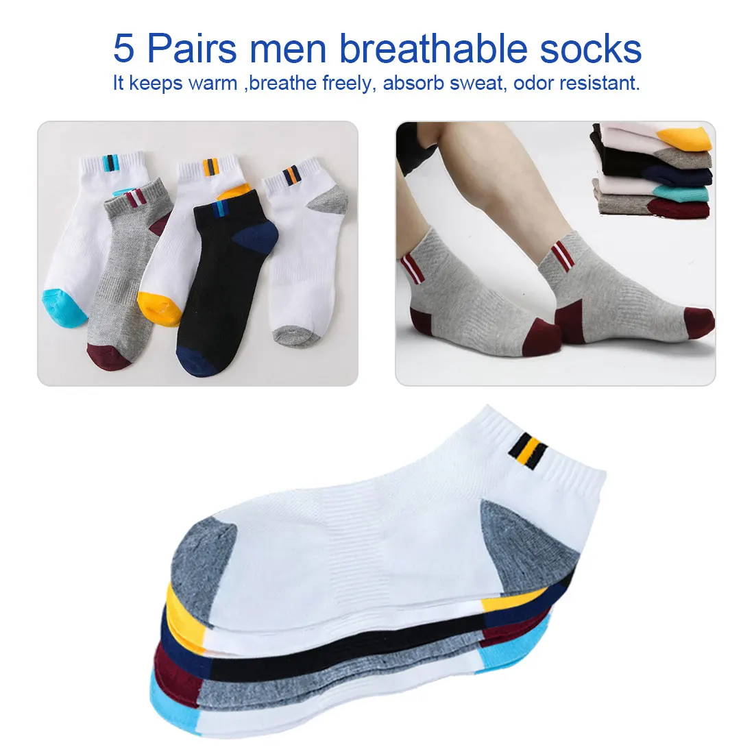5 пар/лот, мужские носки, прочные, простроченные, одноцветные, модные носки, удобные, эластичные, Носки отличного качества для мальчиков