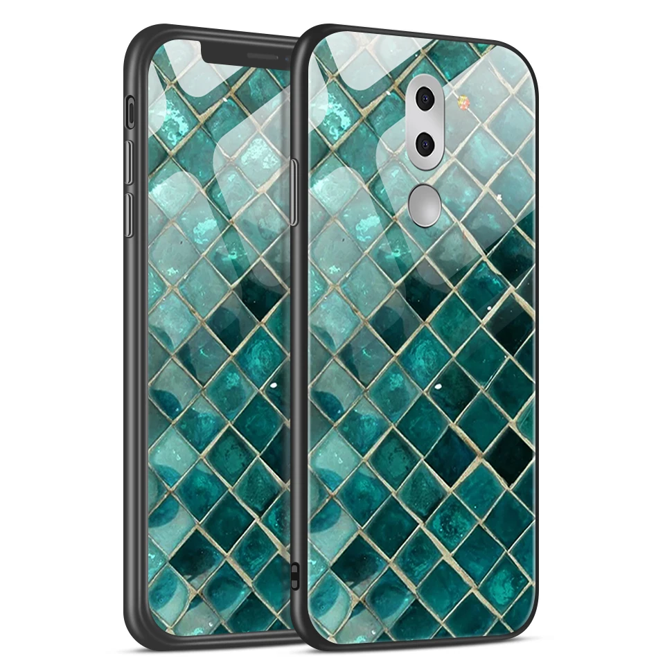 Для Huawei Honor 6X/Mate9 Lite Модный чехол из закаленного стекла для Honor 8A 8X JAT-LX1 JSN-AL00 ТПУ Роскошный чехол для мобильного телефона - Цвет: W229