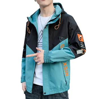 

2020 Spring Fashion Hooded Jacket Men Bomber Jacket Printed Pattern Streetwear Causal Zipper Coats Tops Men High Quality Brand