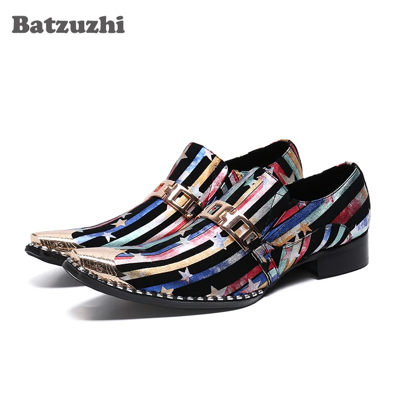 

Batzuzhi Italian Type Men Shoes Pointed Toe Leather Dress Shoes Men Color Wedding Shoes for Men Party, Big Sizes US6-US12