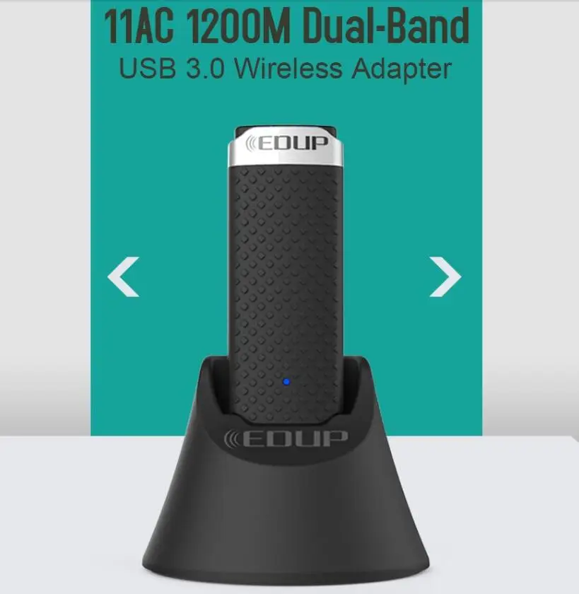 EDUP 802.11AC USB WiFi адаптер 5 ГГц 1200 Мбит/с Wifi сетевой адаптер карта с 1 м удлинительным кабелем на основе USB 3,0 USB Ethernet адаптер