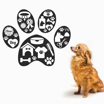 

Dog Paw Design Wall Sticker Vinyl Interior Home Decor Pet Shop Salon Puppy Dog Vet Decals Removable Self-adhesive Mural A529