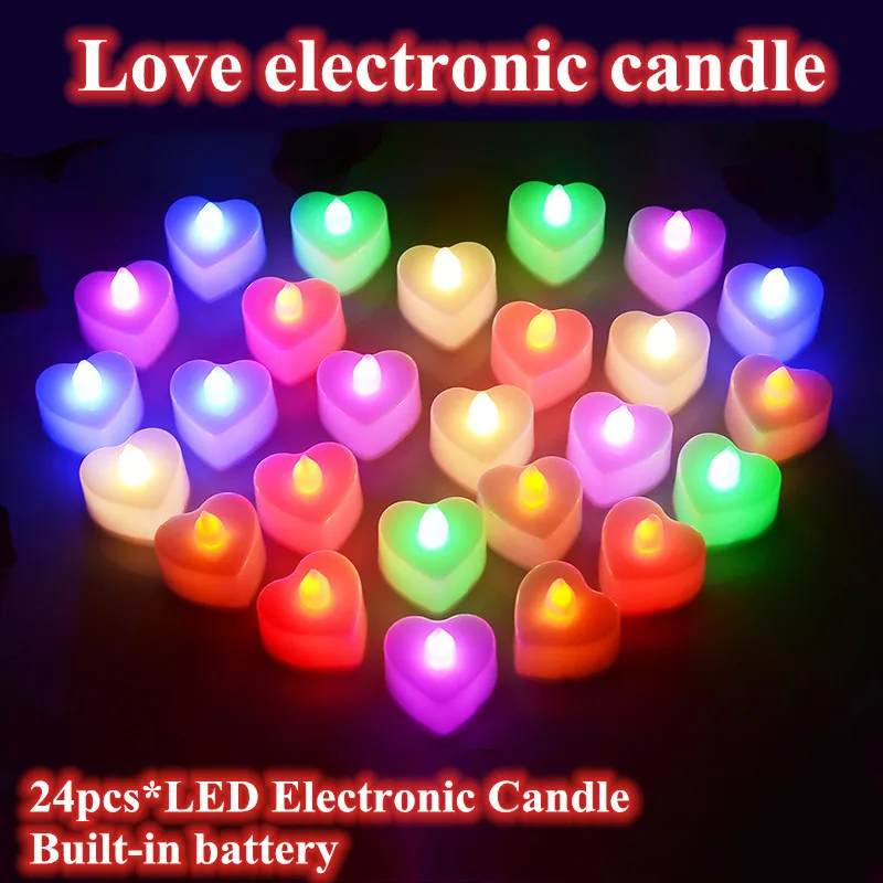 24 шт. беспламенная светодиодная Электронная свеча на батарейках| |