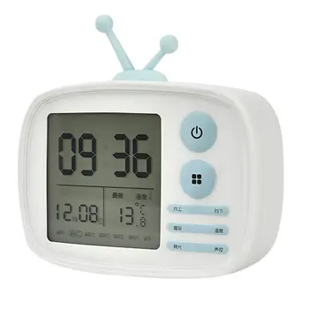 

Tv Alarm Clock USB Charging Student Multi-Function Voice Control Electronic Clock Led Bed Head Mute Small Alarm Clock