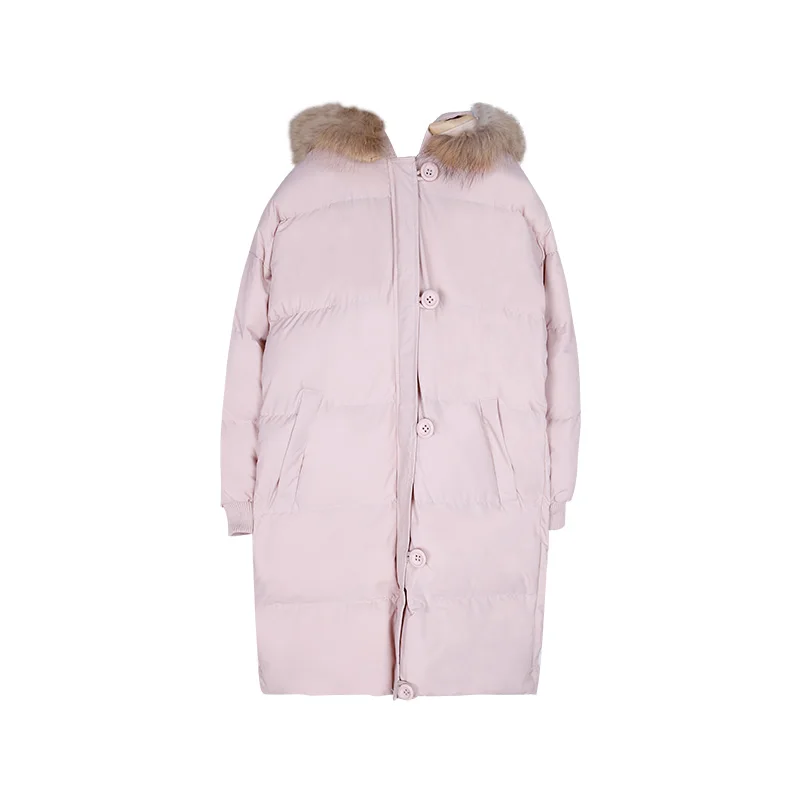 Розовый Высококачественная парка, женские зимние пальто, длинные хлопковые повседневные меховые куртки с капюшоном, женские толстые теплые зимние парки, Женское пальто - Цвет: Розовый