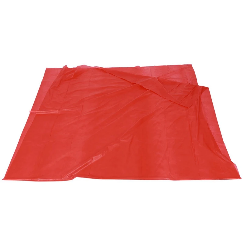 2 Pcs PEVA Disposable Tablecloths Table Cloth Cover Party Catering Events Tableware, White& Big Red
