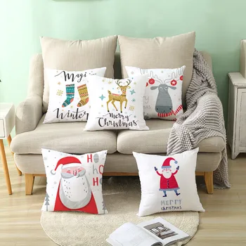 

Cute Christmas Gift Pattern Cushion Cover Decorative Pillow Covers For Home Sofa Throw Pillowcases Winter