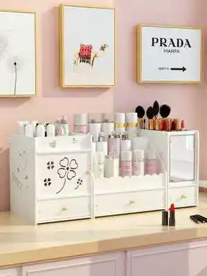 NEW Plastic Cosmetic Storage Box Home Desktop Drawer Mirror Dresser Boxes Makeup Skin Care Jewelry Lipstick Shelf Organizer Case | Дом и сад