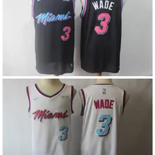 A+++ Качественная мужская футболка для взрослых#3 Dwyane Wade 7 Goran Dragic 21 Hassan Whiteside Jersey