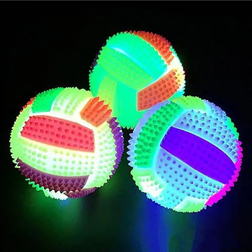LED Flashing Color Luminous Bouncing Ball Night Light Flash Football Vent Children Pet Game Toy Dog Kids Girls Boys Gift |