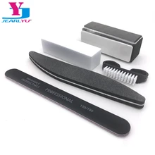 5 pçs/set UV Gel Unha Esponja Buffer de Arquivo Lixar Arquivos Bloco de Manicure Ferramentas Kits Preto Pilniki Fazer Paznokci Lima de Maquiagem Kits de Ferramentas