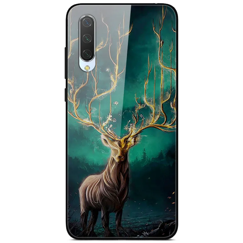 17 Для Xiaomi mi 9 Lite Чехол с милым рисунком стеклянный задняя панель жесткий обложка чехлы для Xiaomi mi 9 lite чехол для телефона mi9 лайт бампер - Цвет: 17