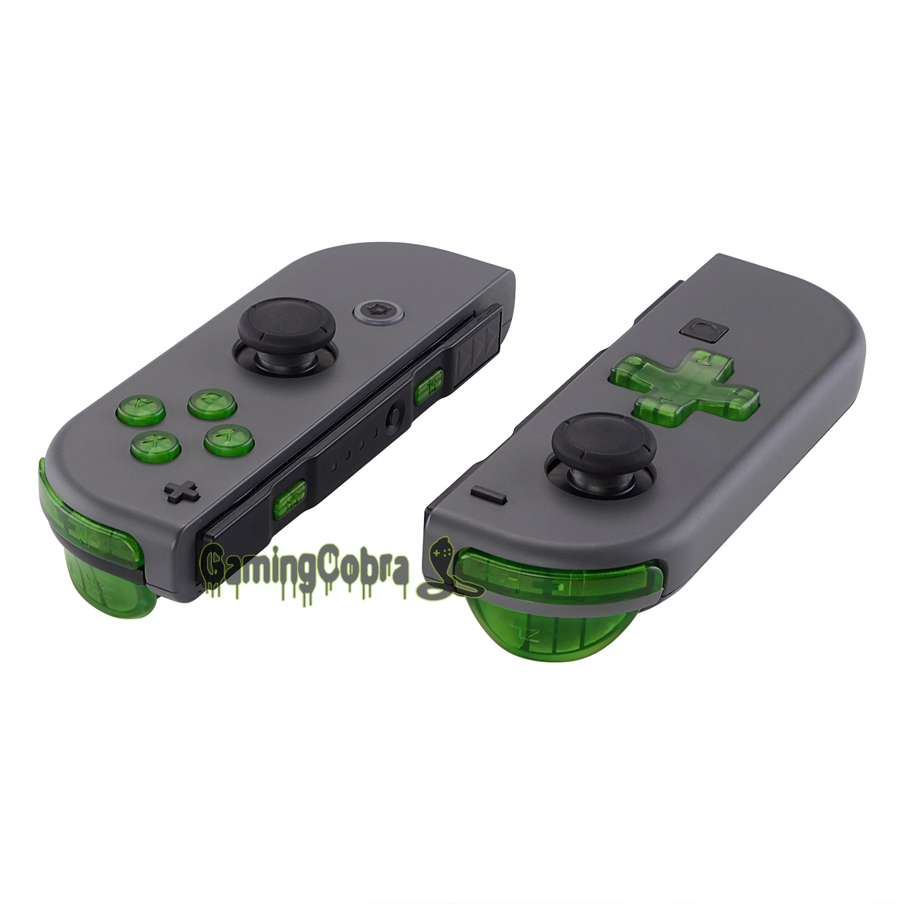 

Transparent Clear Green Replacement D-pad ABXY Key SR SL L R ZR ZL Trigger Full Set Buttons w/ Tools for Nintendo Switch Joy-Con