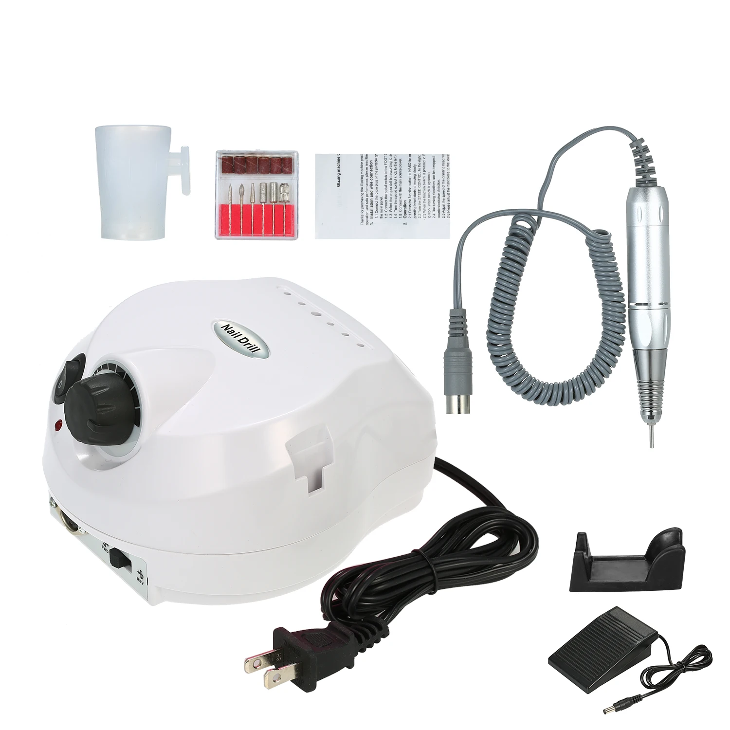 Professional Electric Nail Drill Machine 30000RPM E-file Electric Nail File Grinder Polisher Kit Manicure Pedicure Drill - Цвет: White