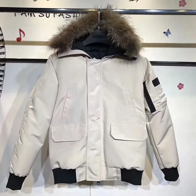 1 шт. уличная зимняя канадская утепленная ветрозащитная длинная куртка-пуховик с гусиным пухом для мужчин и женщин 2019NEW - Цвет: Beige
