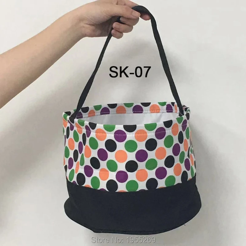 30pcs Halloween Canvas Handbag 12 Styles Halloween Buckets Santa Sack Party Decorations Kids Personalized Halloween Presents