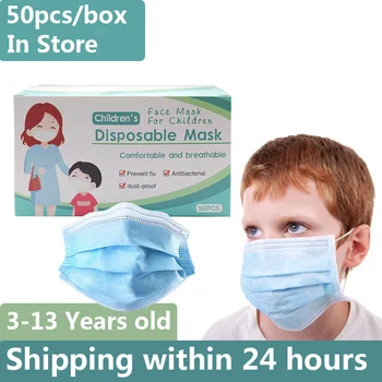 

Hight Quality New 10/50PCS kids Face Mask Disposable Mask Hygiene Face Mask Ear Loop Non Woven Protective Safety Mask