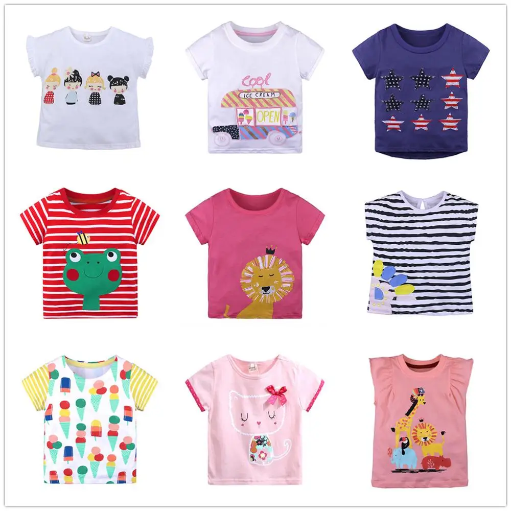 

Casual Baby Girls t shirts Toddler Girl Jumper Tee Shirt Summer Princess Girl's Blouse Cartoon Animal t-shirt Kids Tops Cotton