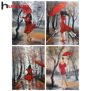 

Huacan Girl Diamond Painting New Decoration Home Mosaic Full Display Beauty Full Square Scenery Handmade Gift