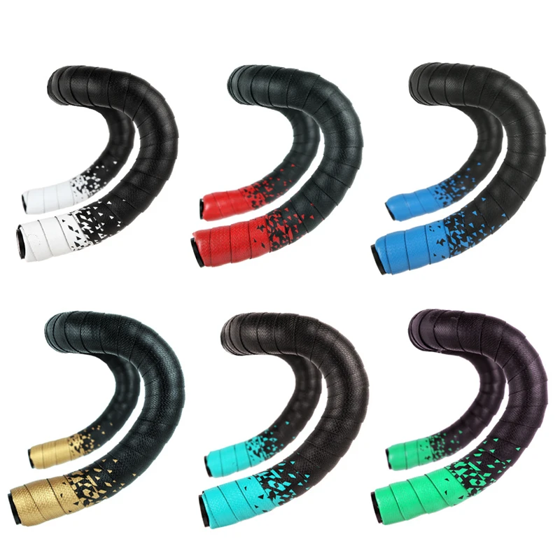 1 Pair PU Patchwork Bike Handlebar Tape Anti slip Breathable Road